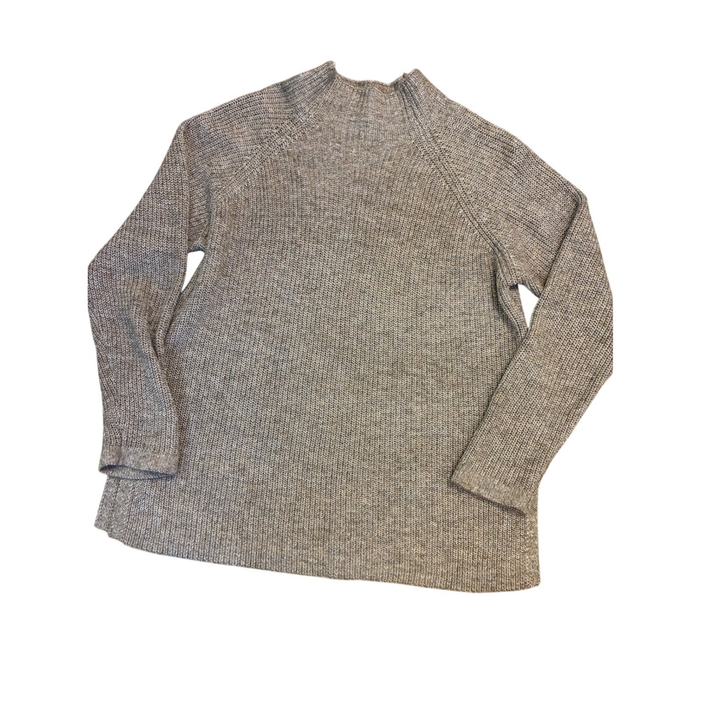 Tribal Jeans Women Tan Marled Mock Neck Raglan Sweater 5566O-5042 Large